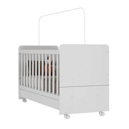 Berço Americano 3x1 com Colchão Incluso e Rodízios Pimpolho Branco - 2