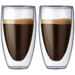 Conjunto com 2 Copos Bodum Pavina Parede Dupla 80ml