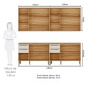 Ver imagem 3 de Cozinha Modulada Compacta 4 Peças 12 Portas MDF 240cm Itália Espresso Móveis