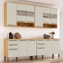 Ver imagem 1 de Cozinha Modulada Compacta 4 Peças 12 Portas MDF 240cm Itália Espresso Móveis