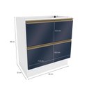Ver imagem 3 de Balcão 2 Gavetas Kappesberg Celeste 100% Mdf Branco-azul Profundo 80cm