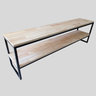Rack Estilo Industrial de Ferro e Madeira com 2 Prateleiras - 4