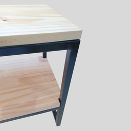 Rack Estilo Industrial de Ferro e Madeira com 2 Prateleiras - 6