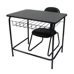 Mesa Escolar com Cadeira de Escritório Linha Mesa Escolar Preto - 1