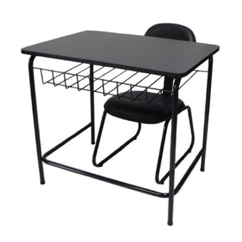 Mesa Escolar com Cadeira de Escritório Linha Mesa Escolar Preto