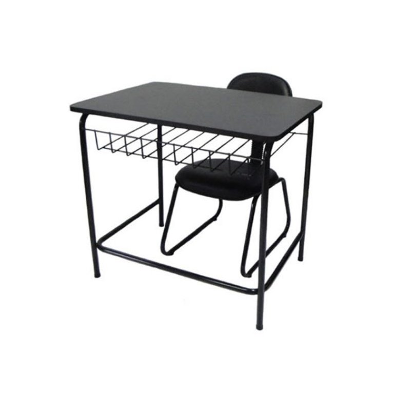 Mesa Escolar com Cadeira de Escritório Linha Mesa Escolar Preto