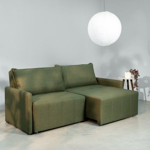 Sofá Cama Retrátil e Reclinável 3 Lugares 180cm em Linho Baraúna Cabecasa Madeiraoriginals