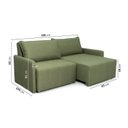 Ver imagem 3 de Sofá Cama Retrátil e Reclinável 3 Lugares 180cm em Linho Baraúna Cabecasa Madeiraoriginals