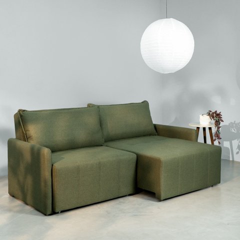Sofá Cama Retrátil e Reclinável 3 Lugares 180cm em Linho Baraúna CabeCasa MadeiraOriginals