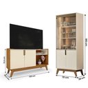 Ver imagem 4 de Conjunto Bancada com Cristaleira Vitória Paraty 180cm com LED Café Loja Doce Lar