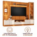 Ver imagem 4 de Home para TV até 75" com Cristaleira e LED Atenas Jequitibá/Off White Lukaliam