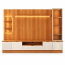 Ver imagem 2 de Home para TV até 75" com Cristaleira e LED Atenas Jequitibá/Off White Lukaliam