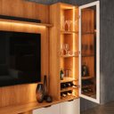 Ver imagem 5 de Home para TV até 75" com Cristaleira e LED Atenas Jequitibá/Off White Lukaliam