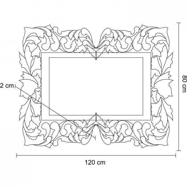 Espelho de Parede 80cmx120cm Musselini Venezianos Rivatti - 2