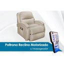 Ver imagem 1 de Poltrona Reclinável p/ Sala Divino Urbany Zero Wall c/ Vibro Massagem Giro e Balanço Courano Bege -