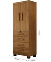Ver imagem 2 de Guarda Roupa New Maia 2 Portas 4 Gavetas com Chave Benetil Móveis - Cinamomo