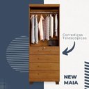 Ver imagem 3 de Guarda Roupa New Maia 2 Portas 4 Gavetas com Chave Benetil Móveis - Cinamomo