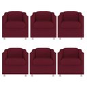 Ver imagem 1 de Kit 6 Poltronas Decorativa Tilla Suede Marsala - Twdecora