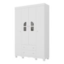Ver imagem 2 de Guarda-roupa Infantil 122cm com Vidro 4 Portas e 2 Gavetas Aurora Multimóveis Mp4498 Branco