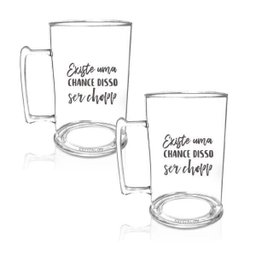 Kit 2 Canecas de Chopp Acrílico Personalizadas - Chance de Ser - 1