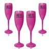 Kit 4 Taças Champanhe Rosa Acrílico Personalizadas - Chance de Ser - 1
