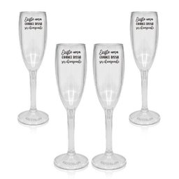 Kit 4 Taças Champanhe Acrílico Personalizadas - Chance de Ser - 1