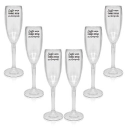 Kit 6 Taças Champanhe Acrílico Personalizadas - Chance de Ser - 1