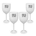 Ver imagem 1 de Kit 4 Taças Vinho Brancas Acrílico Personalizadas - Chance de Ser Vinho