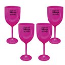 Ver imagem 1 de Kit 4 Taças Vinho Rosa Acrílico Personalizadas - Chance de Ser Vinho