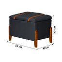 Ver imagem 6 de Puff Báu Retro Estofado Premium para Sala e Quarto Recamier Moderno Closet Retro Cor Cinza