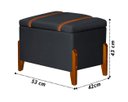 Ver imagem 6 de Puff Báu Retro Estofado Premium para Sala e Quarto Recamier Moderno Closet Retro Cor Cinza