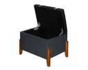 Ver imagem 4 de Puff Báu Retro Estofado Premium para Sala e Quarto Recamier Moderno Closet Retro Cor Cinza