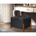 Ver imagem 2 de Puff Báu Retro Estofado Premium para Sala e Quarto Recamier Moderno Closet Retro Cor Cinza