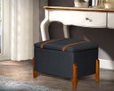 Ver imagem 2 de Puff Báu Retro Estofado Premium para Sala e Quarto Recamier Moderno Closet Retro Cor Cinza