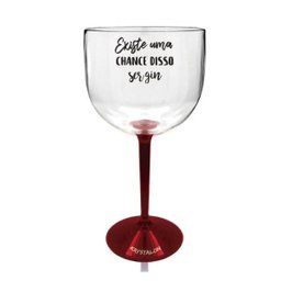 Kit 4 Taças Gin Bicolor Vermelha Acrílico Personalizada - Chance de Ser Gin - 2