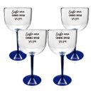 Ver imagem 1 de Kit 4 Taças Bicolor Azul Acrílico Personalizada - Chance de Ser Gin