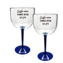 Ver imagem 1 de Kit 2 Taças Bicolor Azul Acrílico Personalizada - Chance de Ser Gin