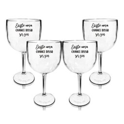 Kit 4 Taças Gin Acrílico Personalizadas - Chance de Ser Gin - 1