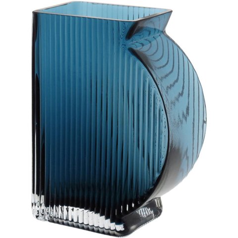 Vaso Decorativo Enfeite 15x11x6cm Vidro Azul Marinella