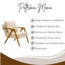 Ver imagem 3 de Poltrona Mona Luxo Madeira Maciça Tecido Linho Bege Claro