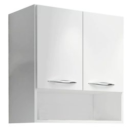 Armário Aéreo Duas Portas Com Nicho Branco Em Mdf - 1