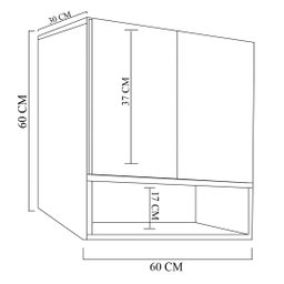 Armário Aéreo Duas Portas Com Nicho Branco Em Mdf - 3