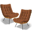 Ver imagem 1 de Kit 2 Poltronas Decorativas Costela L02 Bouclê Terracota - Lyam Decor
