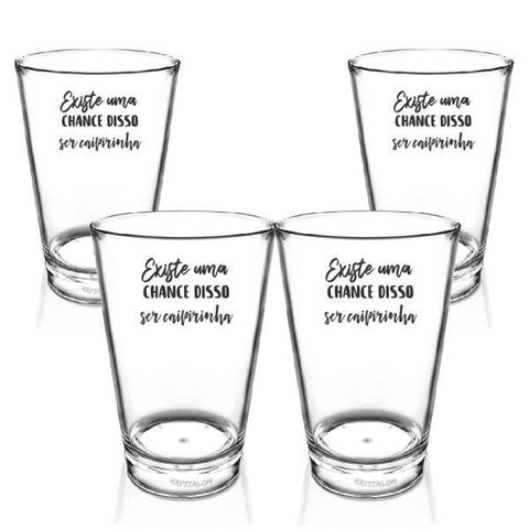 Kit 4 Copos Caldereta Acrílico Personalizado - Chance de Ser