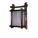 Ver imagem 1 de Arandela Luminária de Parede Oriental Estilo Portal Rustico Madeira Sala Hotel Pousada Artesanal