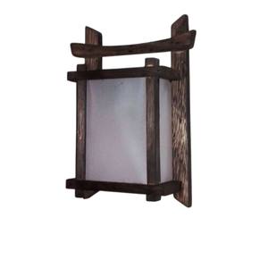 Arandela Luminária de Parede Oriental Estilo Portal Rustico Madeira Sala Hotel Pousada Artesanal