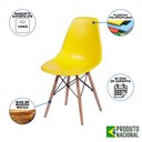Ver imagem 4 de Mesa Industrial Base de Ferro Preto Tampo 137x90 Preto 4 Cadeiras Eames Madeira Assento Amarelo