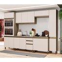 Ver imagem 1 de Cozinha Completa 306,5cm 6 Peças com Paneleiro 14 Portas 2 Gavetas Connect Henn - Duna/cristal