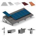 Ver imagem 1 de Kit Estrutura Suporte Fixador 8,80m para 6 Placas Solar Alumínio Inox Telha Fibro Ondulada Viga Metá