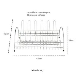 Escorredor de Louças Meia Lua Pia Aço Cromado Martinazzo - 3